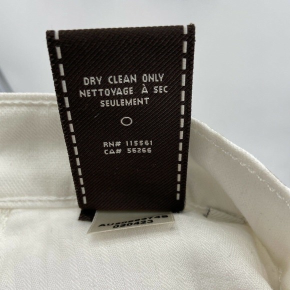 7 For All Mankind White and Gold Raw Hem Shorts - Picture 6 of 7